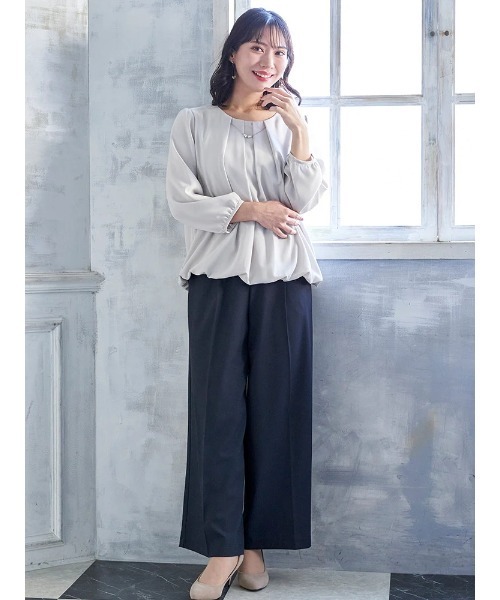 Re-J&SUPURE（リジェイアンドスプル）の「【大きいサイズ】【ストレッチツイル】ワイドパンツ(セットアップ可)（スラックス・レディース・ベージュ/ネイビー/ブラック/グレー・XX-LARGE/XXX-LARGE/XXXX-LARGE）」の22枚目の写真