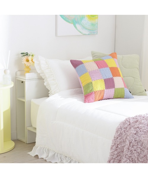 かんたん寝具セット フリル シングル ホワイト 4点セット 新生活