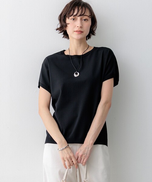 23区(ニジュウサンク)の「レーヨンポリエステルストレッチ プルオーバー ニット(ニット/セーター・レディース・ホワイト系/ベージュ系/ブラウン系1/ホワイト系1/ネイビー系1/ピンク系/ネイビー系/スカイブルー系/ダークブラウン系/ブラック系/キャメル/ライトオレンジ系/ダルブルー系・38)」の3枚目の写真