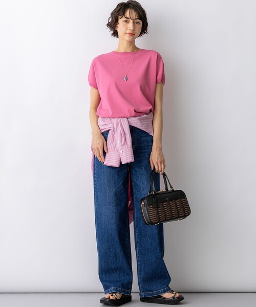 23区(ニジュウサンク)の「レーヨンポリエステルストレッチ プルオーバー ニット(ニット/セーター・レディース・ホワイト系/ベージュ系/ブラウン系1/ホワイト系1/ネイビー系1/ピンク系/ネイビー系/スカイブルー系/ダークブラウン系/ブラック系/キャメル/ライトオレンジ系/ダルブルー系・38)」の18枚目の写真