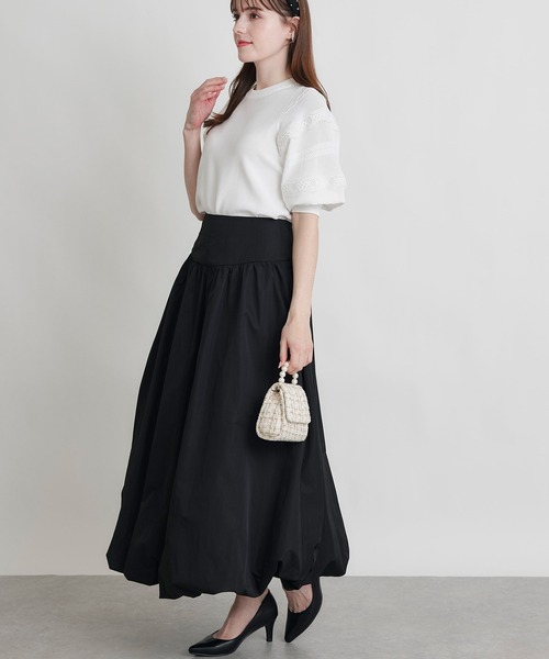 PICCIN(ピッチン)の「ケーブルパフスリーブニット(ニット/セーター・レディース・ブラック/オフホワイト・M)」の8枚目の写真
