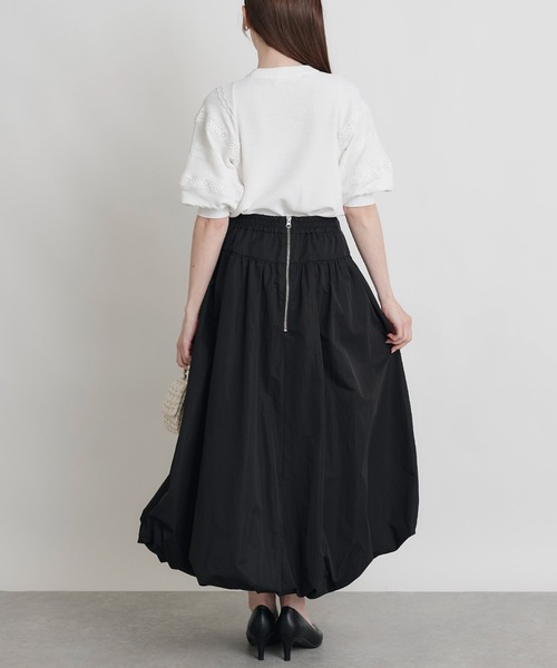 PICCIN(ピッチン)の「ケーブルパフスリーブニット(ニット/セーター・レディース・ブラック/オフホワイト・M)」の9枚目の写真