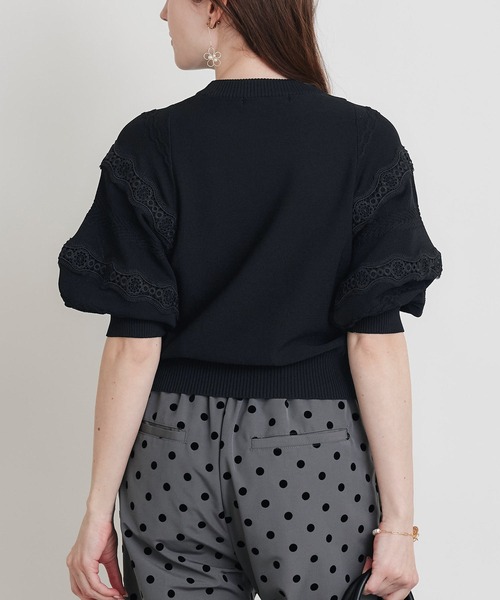PICCIN(ピッチン)の「ケーブルパフスリーブニット(ニット/セーター・レディース・ブラック/オフホワイト・M)」の15枚目の写真
