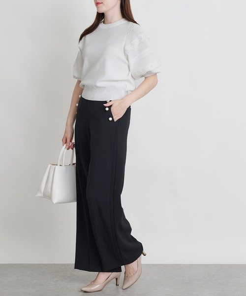 PICCIN(ピッチン)の「ケーブルパフスリーブニット(ニット/セーター・レディース・ブラック/オフホワイト・M)」の11枚目の写真