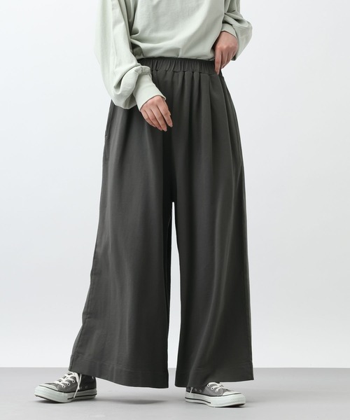 studio CLIP（スタディオクリップ）の「《natural by clip》ミニ裏毛Ｗバイオワイドパンツ[プチサイズあり]（その他パンツ・レディース・ネイビー/チャコール・FREE/PF）」の5枚目の写真