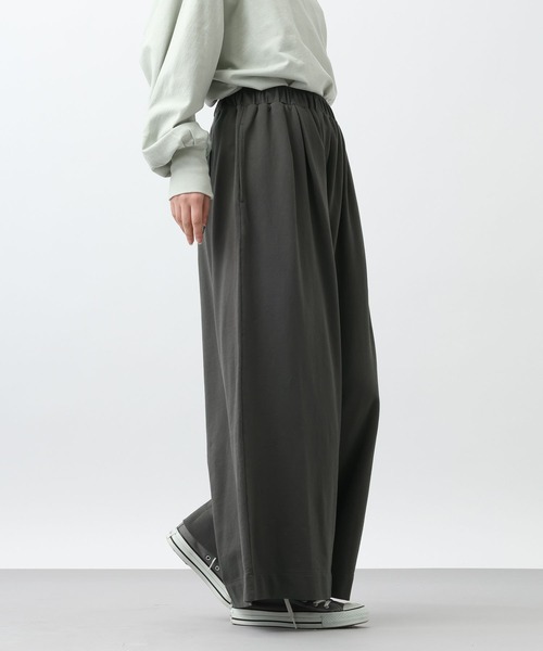 studio CLIP（スタディオクリップ）の「《natural by clip》ミニ裏毛Ｗバイオワイドパンツ[プチサイズあり]（その他パンツ・レディース・ネイビー/チャコール・FREE/PF）」の7枚目の写真