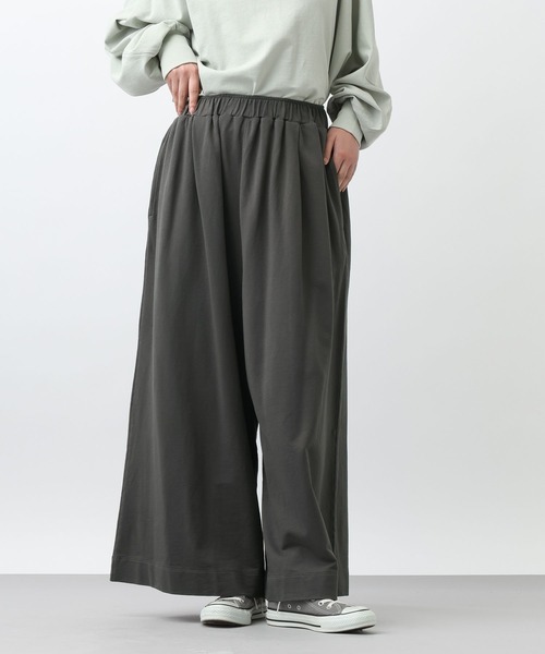 studio CLIP（スタディオクリップ）の「《natural by clip》ミニ裏毛Ｗバイオワイドパンツ[プチサイズあり]（その他パンツ・レディース・ネイビー/チャコール・FREE/PF）」の10枚目の写真
