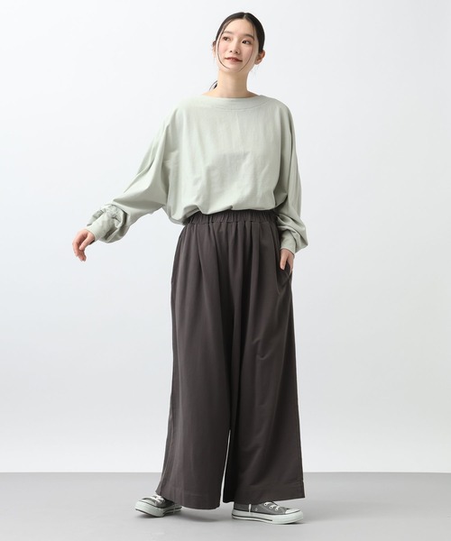 studio CLIP（スタディオクリップ）の「《natural by clip》ミニ裏毛Ｗバイオワイドパンツ[プチサイズあり]（その他パンツ・レディース・ネイビー/チャコール・FREE/PF）」の11枚目の写真