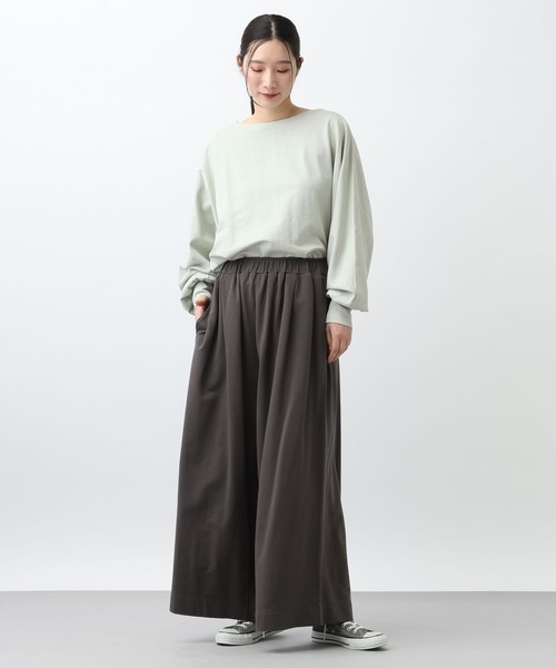 studio CLIP（スタディオクリップ）の「《natural by clip》ミニ裏毛Ｗバイオワイドパンツ[プチサイズあり]（その他パンツ・レディース・ネイビー/チャコール・FREE/PF）」の13枚目の写真