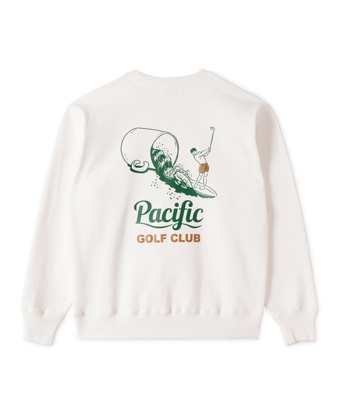Pacific GOLF CLUB（パシフィックゴルフクラブ）の「CUP & SURFER CREW-NECK SWEAT（Tシャツ/カットソー・メンズ・オフホワイト/ダークグリーン/ライトグレー・M/L/XL）」の2枚目の写真