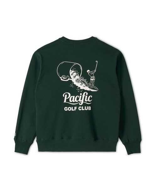 Pacific GOLF CLUB（パシフィックゴルフクラブ）の「CUP & SURFER CREW-NECK SWEAT（Tシャツ/カットソー・メンズ・オフホワイト/ダークグリーン/ライトグレー・M/L/XL）」の3枚目の写真