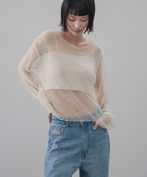 LOWRYS FARM(ローリーズファーム)の「シアープリーツLS 661135(Tシャツ/カットソー・レディース・アイボリー/イエロー/ブラック・FREE)」の16枚目の写真