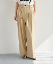 meilmada | ハイウエストコットンタックパンツ(チノパンツ)
