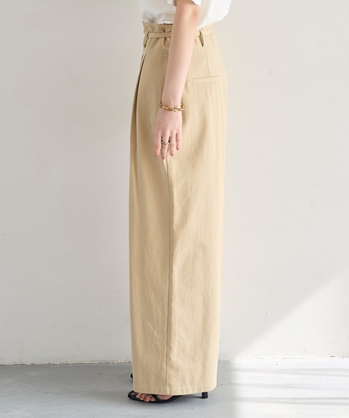 meilmada（メイルマダ）の「ハイウエストコットンタックパンツ（チノパンツ・レディース・ベージュ/チャコールグレー・FREE）」の20枚目の写真