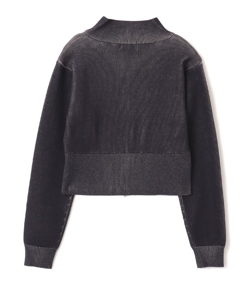 atmos pink（アトモスピンク）の「atmos pink Rib Knit Zip-up Top / アトモス ピンク リブ ニット ジップアップ トップ（ニット/セーター・レディース・チャコール/ブルー/カーキ・FREE）」の4枚目の写真