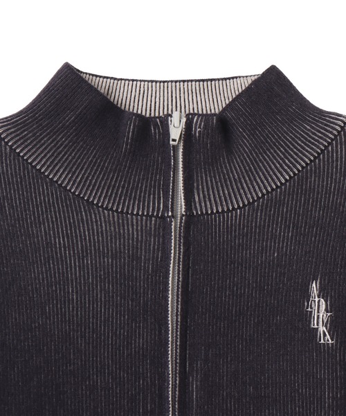 atmos pink（アトモスピンク）の「atmos pink Rib Knit Zip-up Top / アトモス ピンク リブ ニット ジップアップ トップ（ニット/セーター・レディース・チャコール/ブルー/カーキ・FREE）」の8枚目の写真