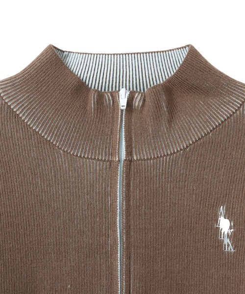 atmos pink（アトモスピンク）の「atmos pink Rib Knit Zip-up Top / アトモス ピンク リブ ニット ジップアップ トップ（ニット/セーター・レディース・チャコール/ブルー/カーキ・FREE）」の6枚目の写真