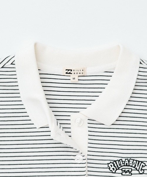 BILLABONG(ビラボン)の「BILLABONG/ビラボン レディース ポロシャツ STRIPED RIB POLO SHIRT BG013301(ポロシャツ・レディース・ブラック/ホワイト・M/L)」の4枚目の写真