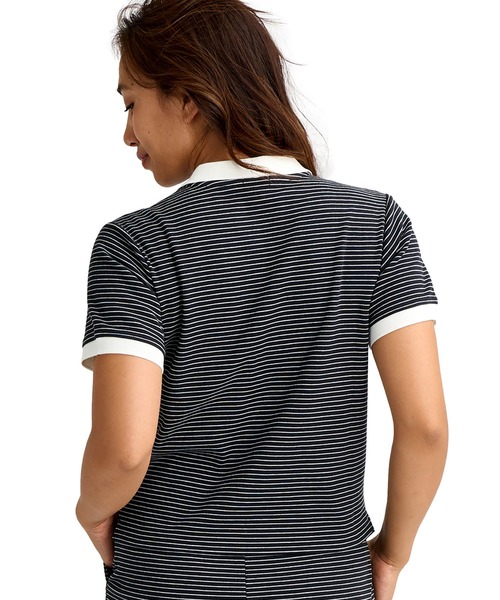BILLABONG(ビラボン)の「BILLABONG/ビラボン レディース ポロシャツ STRIPED RIB POLO SHIRT BG013301(ポロシャツ・レディース・ブラック/ホワイト・M/L)」の6枚目の写真