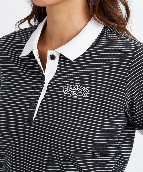 BILLABONG(ビラボン)の「BILLABONG/ビラボン レディース ポロシャツ STRIPED RIB POLO SHIRT BG013301(ポロシャツ・レディース・ブラック/ホワイト・M/L)」の7枚目の写真