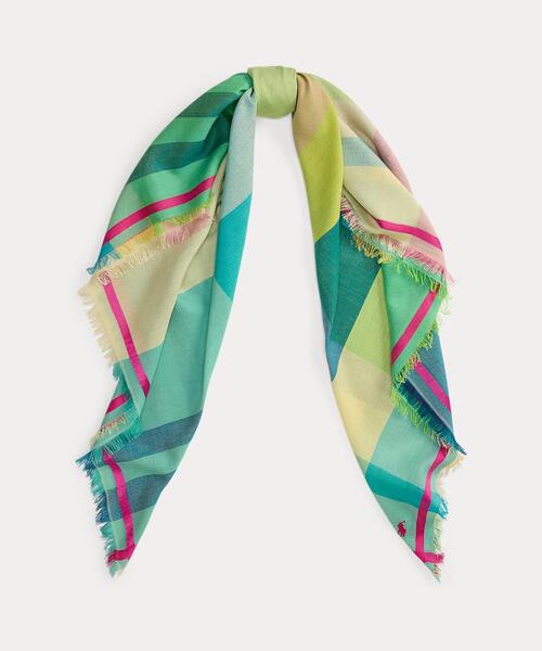 POLO RALPH LAUREN(ポロ ラルフ ローレン)の「チェック シルクコットン スカーフ(バンダナ/スカーフ・レディース・マルチ・ONE)」の1枚目の写真