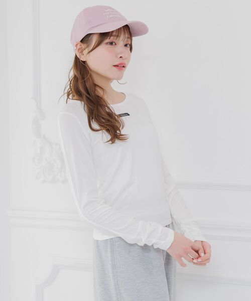 ems excite（エムズエキサイト）の「袖シャーリングインナーCT（Tシャツ/カットソー・レディース・ピンク/オフホワイト/チャコールグレー・FREE）」の12枚目の写真