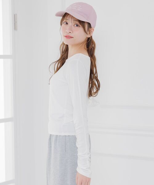 ems excite（エムズエキサイト）の「袖シャーリングインナーCT（Tシャツ/カットソー・レディース・ピンク/オフホワイト/チャコールグレー・FREE）」の14枚目の写真