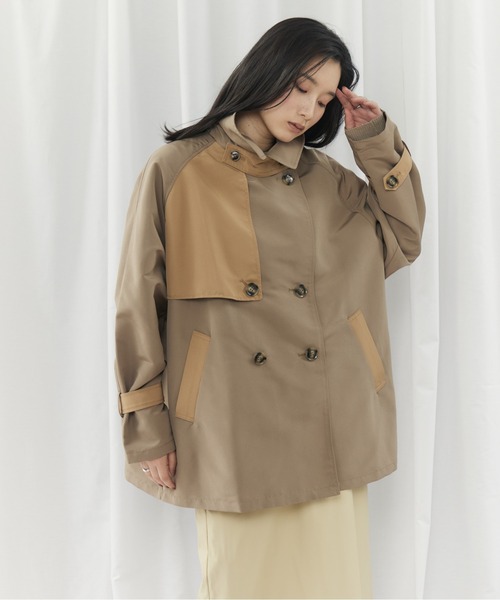 セール】BICOLOR SHORT TRENCH COAT（ﾊﾞｲｶﾗｰｼｮｰﾄﾄﾚﾝﾁｺｰﾄ）（トレンチ