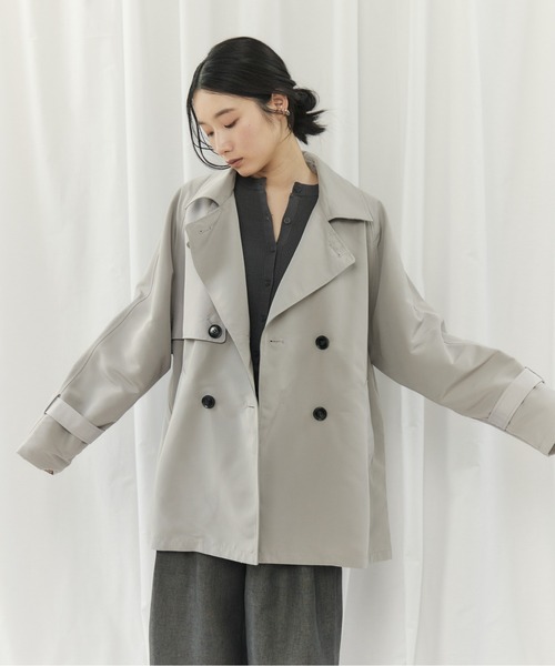 セール】BICOLOR SHORT TRENCH COAT（ﾊﾞｲｶﾗｰｼｮｰﾄﾄﾚﾝﾁｺｰﾄ）（トレンチ