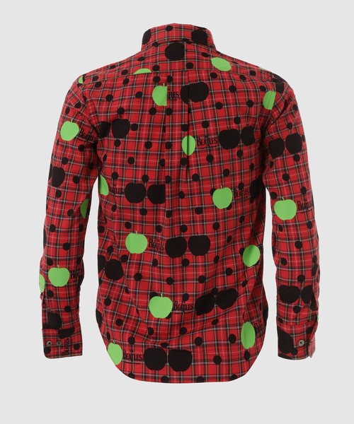 THE BEATLES COMME des GARCONS（ザ ビートルズ コムデギャルソン）の「THE BEATLES CdG APPLE PRINTED TARTAN CHECK LONG SLEEVE SHIRT RED（シャツ/ブラウス・メンズ・レッド・XS）」の2枚目の写真