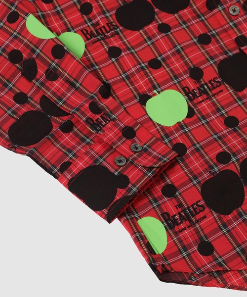 THE BEATLES COMME des GARCONS（ザ ビートルズ コムデギャルソン）の「THE BEATLES CdG APPLE PRINTED TARTAN CHECK LONG SLEEVE SHIRT RED（シャツ/ブラウス・メンズ・レッド・XS）」の6枚目の写真