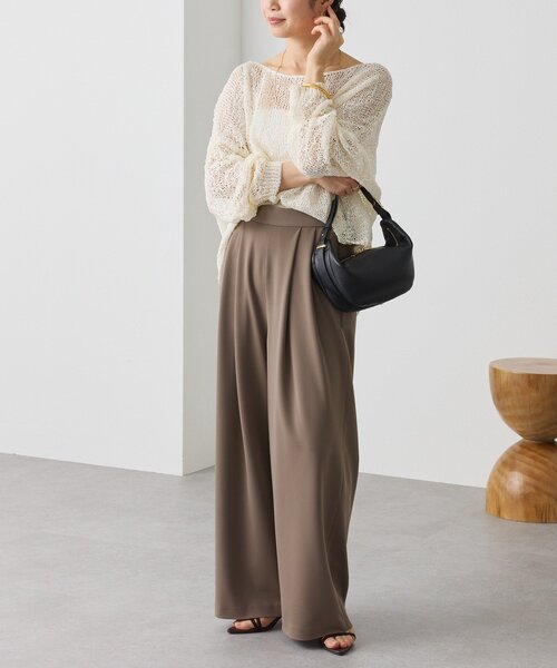 RIVE DROITE（リヴドロワ）の「予約【3サイス展開】ジャージータックワイドスラックス（その他パンツ・レディース・モカ/ブラック/ライトベージュ・38/36/34）」の11枚目の写真