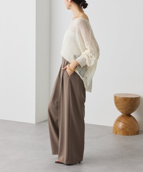 RIVE DROITE（リヴドロワ）の「予約【3サイス展開】ジャージータックワイドスラックス（その他パンツ・レディース・モカ/ブラック/ライトベージュ・38/36/34）」の12枚目の写真