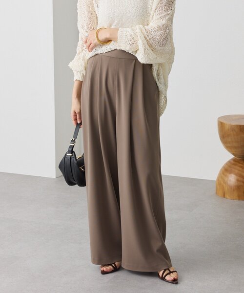 RIVE DROITE（リヴドロワ）の「予約【3サイス展開】ジャージータックワイドスラックス（その他パンツ・レディース・モカ/ブラック/ライトベージュ・38/36/34）」の14枚目の写真