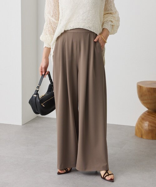 RIVE DROITE（リヴドロワ）の「予約【3サイス展開】ジャージータックワイドスラックス（その他パンツ・レディース・モカ/ブラック/ライトベージュ・38/36/34）」の15枚目の写真