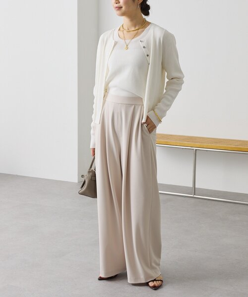 RIVE DROITE（リヴドロワ）の「予約【3サイス展開】ジャージータックワイドスラックス（その他パンツ・レディース・モカ/ブラック/ライトベージュ・38/36/34）」の18枚目の写真