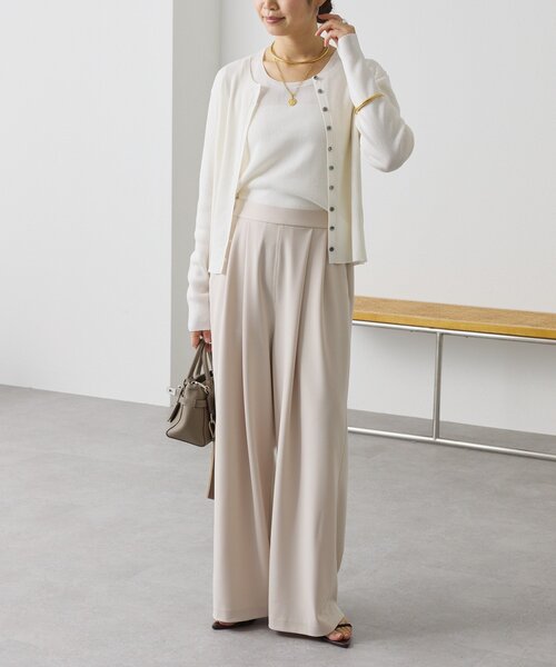 RIVE DROITE（リヴドロワ）の「予約【3サイス展開】ジャージータックワイドスラックス（その他パンツ・レディース・モカ/ブラック/ライトベージュ・38/36/34）」の19枚目の写真