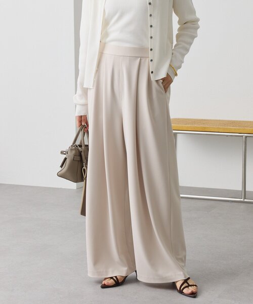 RIVE DROITE（リヴドロワ）の「予約【3サイス展開】ジャージータックワイドスラックス（その他パンツ・レディース・モカ/ブラック/ライトベージュ・38/36/34）」の22枚目の写真