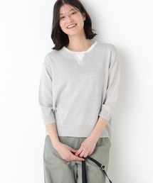 ◆【名品・ウォッシャブル】ペーパーヤーンクルーネックプルオーバー