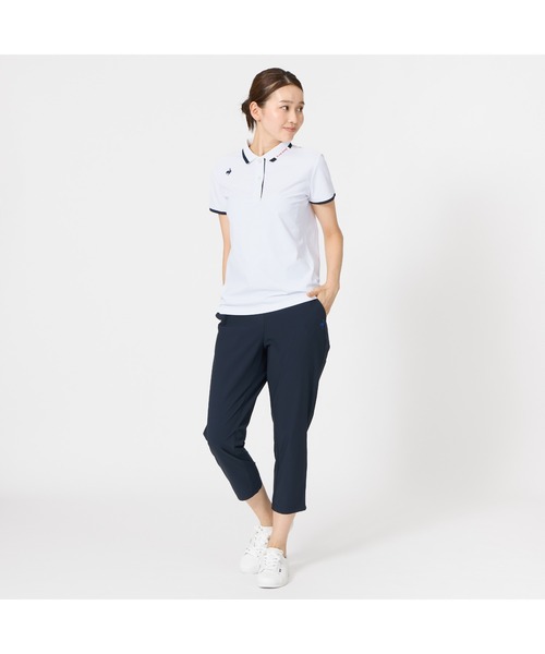 le coq sportif（ルコックスポルティフ）の「ルコックスポルティフ  ヘランカ半袖ポロシャツ（ポロシャツ・レディース・ホワイト/ネイビー・M/L/XL）」の4枚目の写真