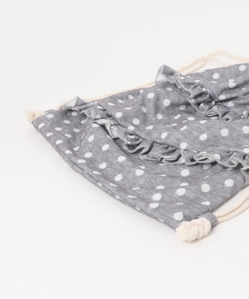 Mayree(メイリー)の「【urge select】ドット柄×フリル ナップサック【A4サイズ収納可能】(バックパック/リュック・レディース・グレー/ブラック・FREE)」の4枚目の写真