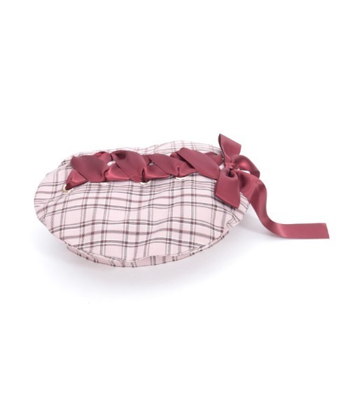 axes femme（アクシーズファム）の「編上リボンチェックベレー（ハット・レディース・ミント/グレー/ピンク・FREE）」の6枚目の写真