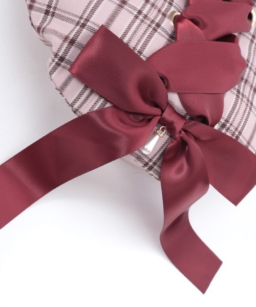 axes femme（アクシーズファム）の「編上リボンチェックベレー（ハット・レディース・ミント/グレー/ピンク・FREE）」の9枚目の写真