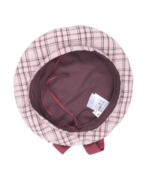 axes femme（アクシーズファム）の「編上リボンチェックベレー（ハット・レディース・ミント/グレー/ピンク・FREE）」の10枚目の写真