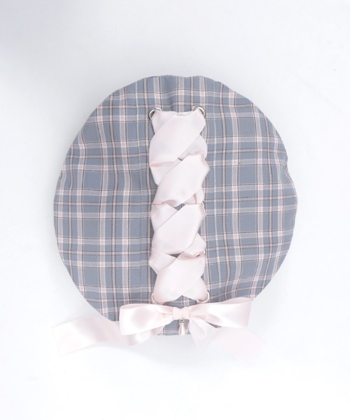 axes femme（アクシーズファム）の「編上リボンチェックベレー（ハット・レディース・ミント/グレー/ピンク・FREE）」の11枚目の写真