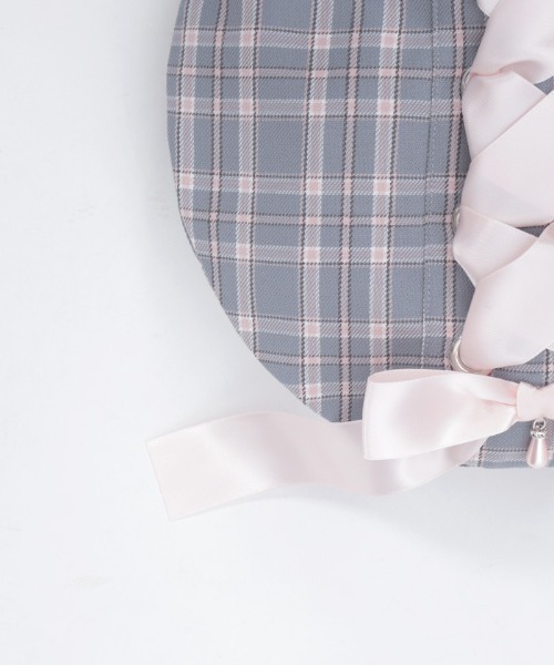 axes femme（アクシーズファム）の「編上リボンチェックベレー（ハット・レディース・ミント/グレー/ピンク・FREE）」の13枚目の写真