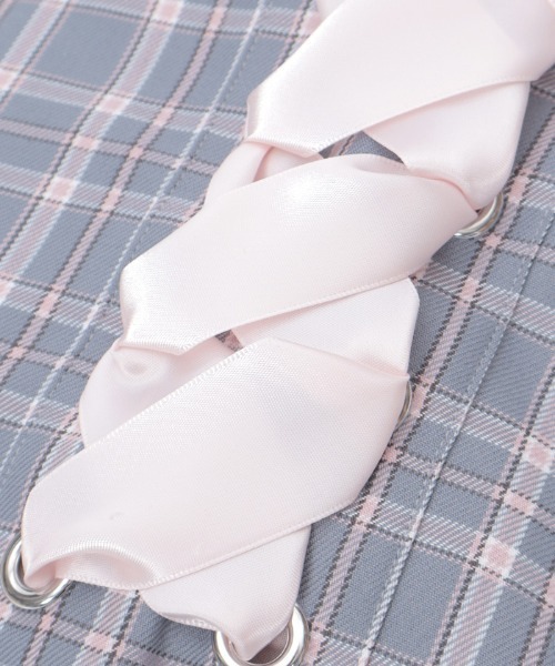 axes femme（アクシーズファム）の「編上リボンチェックベレー（ハット・レディース・ミント/グレー/ピンク・FREE）」の15枚目の写真