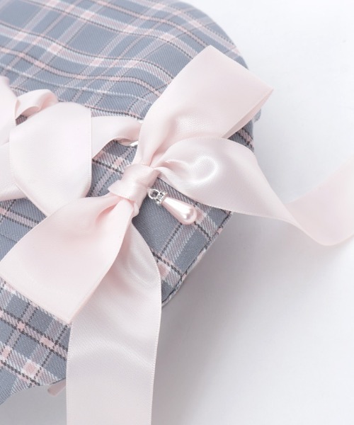axes femme（アクシーズファム）の「編上リボンチェックベレー（ハット・レディース・ミント/グレー/ピンク・FREE）」の16枚目の写真