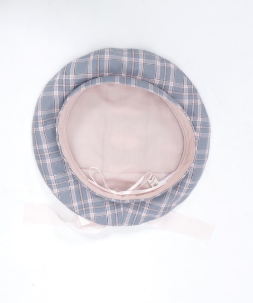 axes femme（アクシーズファム）の「編上リボンチェックベレー（ハット・レディース・ミント/グレー/ピンク・FREE）」の17枚目の写真