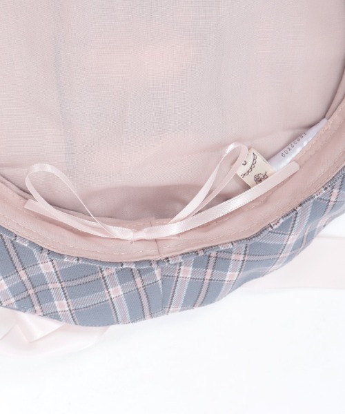 axes femme（アクシーズファム）の「編上リボンチェックベレー（ハット・レディース・ミント/グレー/ピンク・FREE）」の18枚目の写真